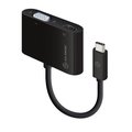 Alogic Alogic UCVGHD-ADP 2-in-1 USB-C to HDMI VGA Adapter - Male to 2-Female; Black & White UCVGHD-ADP